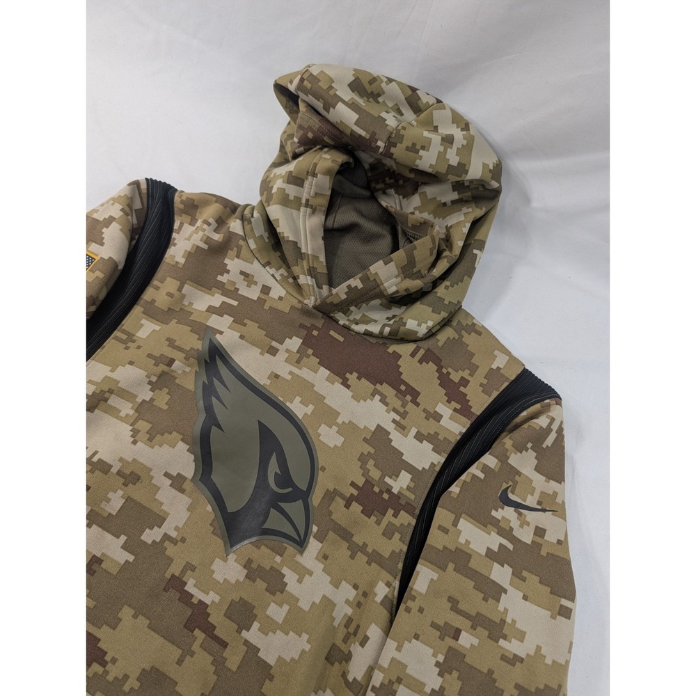 Nike Dri-Fit NFL Arizona Cardinals Camo Hoodie Yourh Large On Field Pullover